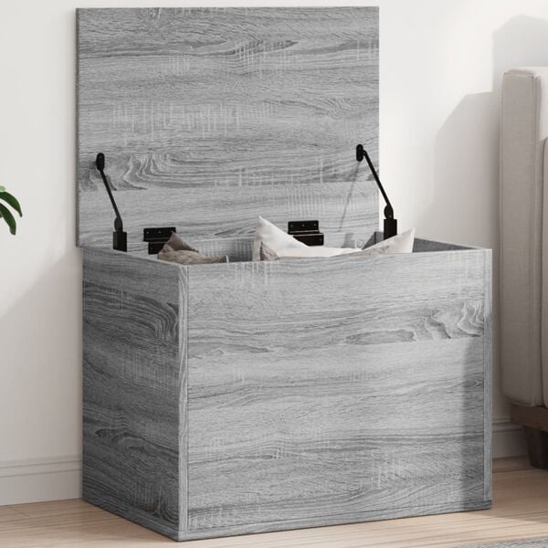 vidaXL Storage Box Grey Sonoma Engineered Wood 23.6 x 16.5 x 18.1 in