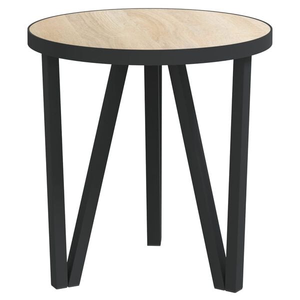 vidaXL Tea Table Sonoma oak, Black MDF, Powder-coated steel