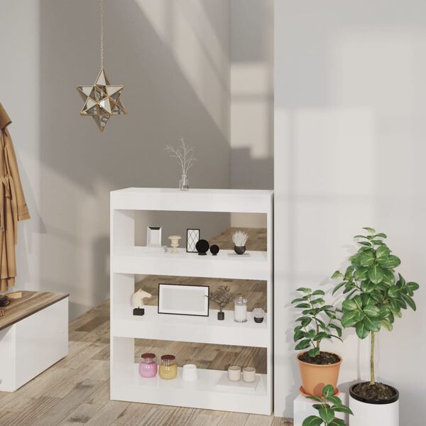 vidaXL Book Cabinet High gloss white Engineered wood Medium Book Cabinet