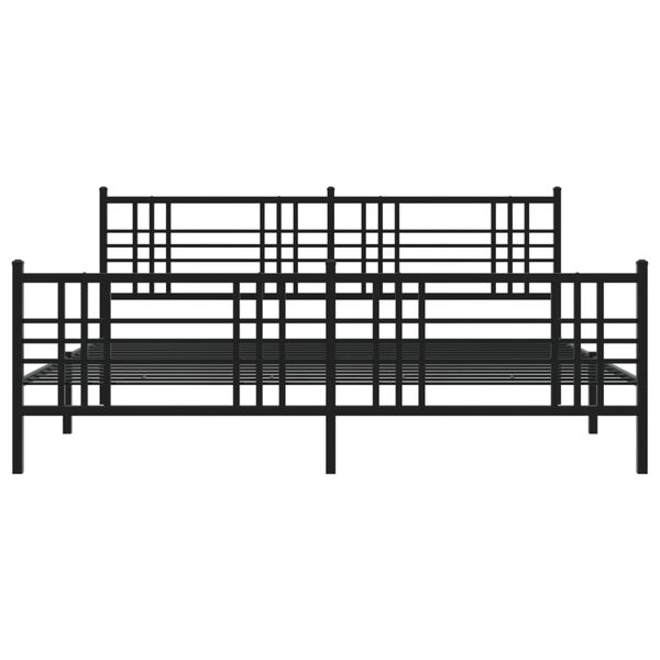 vidaXL Metal Bed Frame without Mattress with Footboard Black 70.9"x78.7"