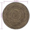 vidaXL Area Rug Black and natural Jute and cotton 35.4 in diameter