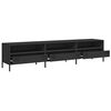 vidaXL TV Cabinet Black Cold-rolled Steel 79.5 x 15.4 x 17.1 in