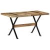 vidaXL Dining Table Natural Mango Wood Rough Mango Wood, Powder-Coated Steel