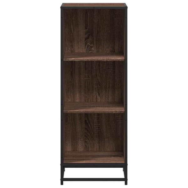 vidaXL Book Cabinet Brown oak Engineered wood, metal Medium Book Cabinet