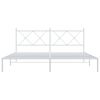 vidaXL Bed Frame White Powder-coated steel Super King Bed Frame