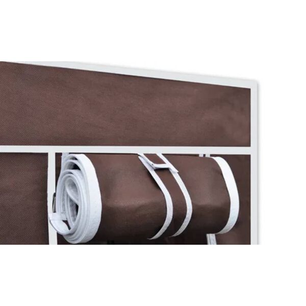 vidaXL Folding Wardrobe Brown Polypropylene fabric and steel Medium