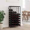 vidaXL Wine Rack for 45 Bottles Black 21.3"x7.1"x39.4" Wrought Iron