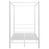 vidaXL Bed Frame White Powder-coated metal 55.1 x 78.7 in Bed Frame