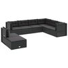 vidaXL Garden Lounge Set Black PE rattan, powder-coated steel Large