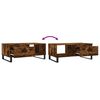 vidaXL Coffee Table Smoked Oak Engineered Wood, Metal 35.4x19.7x14.4 in