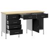 vidaXL Work Cabinet with Drawer with Lock 3 pcs Black 150 x 55 x 85 cm