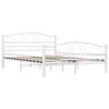 vidaXL Bed Frame White Metal 55.1x78.7 in Durable Bed Frame