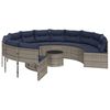 vidaXL Patio Sofa Gray, Navy Blue
