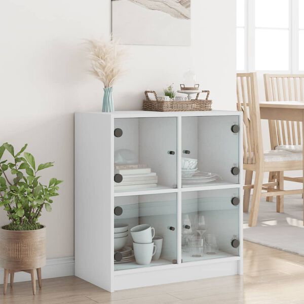 vidaXL Side Cabinet White Engineered Wood Medium Side Cabinet