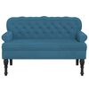 vidaXL Bench Blue Velvet, Plywood, Solid Rubber Wood Standard