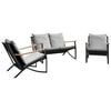 vidaXL Balcony Furniture Set Black Powder-coated steel Medium