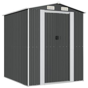 vidaXL Garden Shed Anthracite Galvanized Steel Large Garden Shed