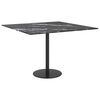vidaXL Table Top Black with marble design Tempered Glass 23.6 in x 23.6 in