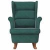 vidaXL Rocking Chair Dark Green Velvet, Solid Rubber Wood Medium