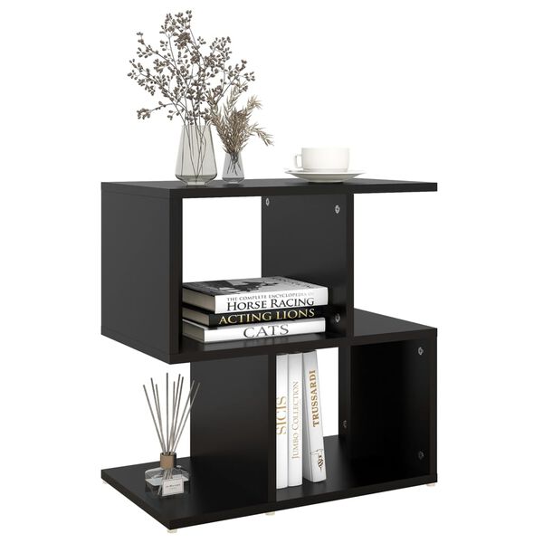 vidaXL Bedside Cabinet Black Engineered wood Medium Bedside Cabinet
