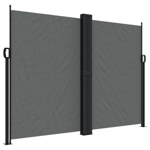 vidaXL Retractable Side Awning Anthracite 100% polyester with a PU coating