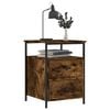 vidaXL Bedside Cabinet Smoked oak Engineered wood, Iron Standard