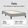 vidaXL Bed Frame Light Gray Polyester Twin Bed Frame Rectangular
