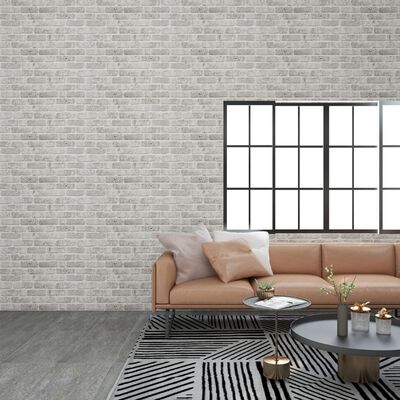 vidaXL 3D Wall Panels with Light Gray Brick Design 11 pcs EPS