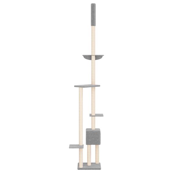 vidaXL Cat Tree Light grey Engineered wood, plush, sisal