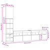 vidaXL 4 Piece TV Wall Units with LED Smoked Oak Engineered Wood