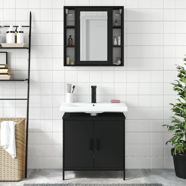 vidaXL Bathroom Furniture Set Black