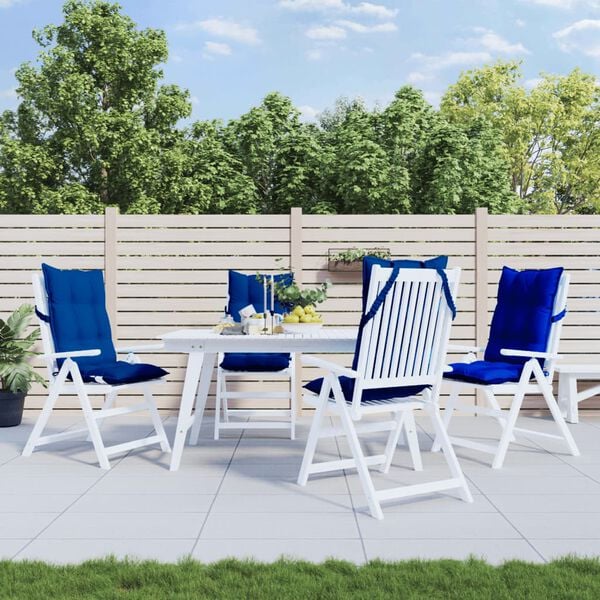 vidaXL Highback Chair Cushion Set of 4 Royal Blue