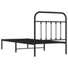 vidaXL Bed Frame Black Steel Twin Bed Frame Rectangular Industrial