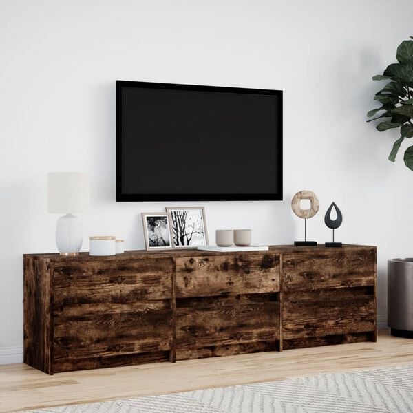 vidaXL TV Cabinet Smoked oak Engineered wood Large TV Cabinet