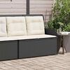vidaXL Reclining Garden Bench Black PE rattan Standard Removable Covers