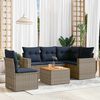 vidaXL 6 Piece Patio Sofa Set with Cushions Gray Poly Rattan