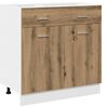 vidaXL Kitchen Cabinet Set Artisan Oak Engineered Wood and Glass Large