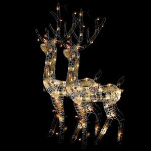 vidaXL Reindeer Christmas Decoration Set of 2 Multicolor Acrylic 47.2in