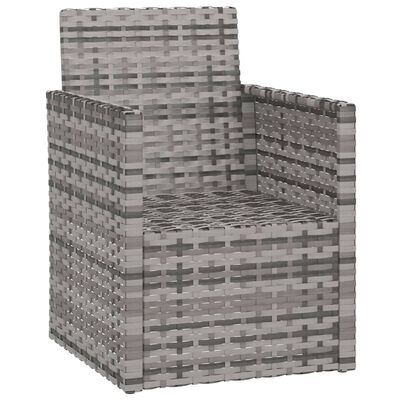 vidaXL Patio Armchair with Cushions Gray Poly Rattan