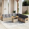 vidaXL Garden Sofa Set Beige PE rattan Adjustable Armrests