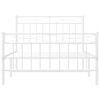 vidaXL Bed Frame White Steel Twin Bed Frame Rectangular Modern