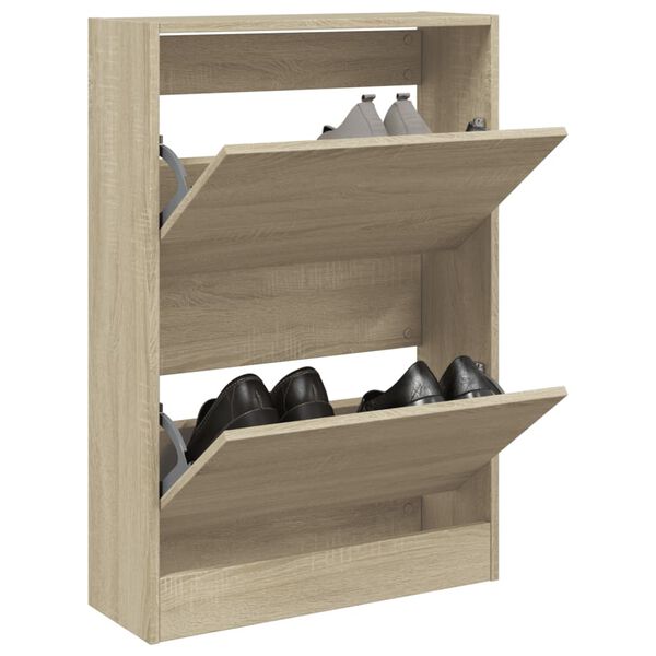 vidaXL Shoe Cabinet Sonoma Oak Engineered Wood Small Shoe Cabinet