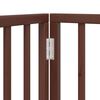 vidaXL Dog Gate Set of 4 Brown Poplar Wood 126 in total length