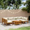 vidaXL Garden Lounge Set Cream Solid acacia wood Large Modular