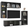 vidaXL TV Cabinet Set High gloss grey Engineered wood Medium