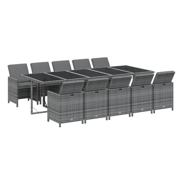 vidaXL Garden Dining Set Grey