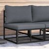 vidaXL Outdoor Furniture with Cushion with Pillow Black Aluminium