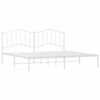 vidaXL Bed Frame White Powder-Coated Steel Double Bed Frame