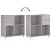 vidaXL Record Cabinet Grey Sonoma Made from Engineered Wood, Iron Medium