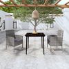 vidaXL Garden Dining Set Anthracite PE Rattan, Steel, Glass, Polyester